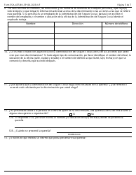 Formulario SSA-437-BK-SP Formulario Para Querellas De Alegaciones De Discriminacion En Los Programas De La Administracion Del Seguro Social (Spanish), Page 5