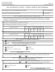 Document preview: Form SSA-2512 Pre-1957 Military Service - Federal Benefit Questionnaire