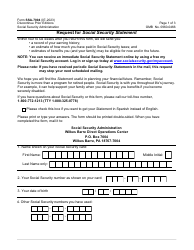 Document preview: Form SSA-7004 Request for Social Security Statement