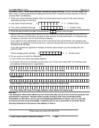 Form SSA-7004 Request for Social Security Statement, Page 2