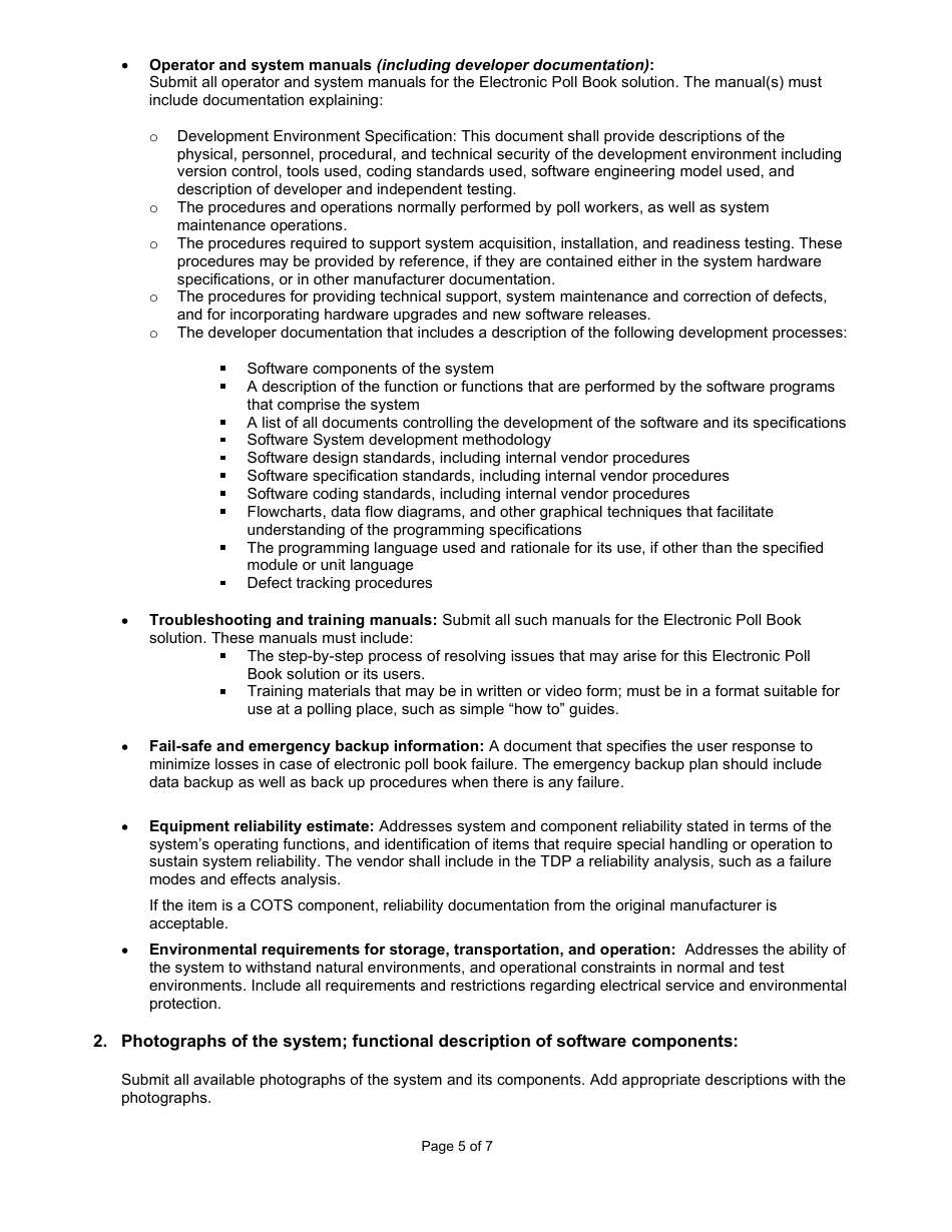 State Form 55319 Application for Electronic Poll Book Certification or Renewal of Certification - Indiana, Page 5