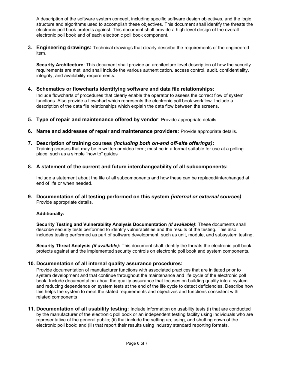 State Form 55319 Application for Electronic Poll Book Certification or Renewal of Certification - Indiana, Page 6