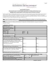 Document preview: Nevada Apex Accelerator Client Questionnaire Form (For Nevada Organizations, Including Small Businesses, Etc.) - Nevada