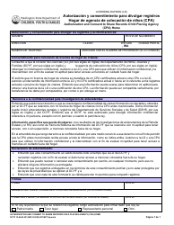Document preview: DCYF Formulario 15-824A Autorizacion Y Consentimiento Para Divulgar Registros Hogar De Agencia De Colocacion De Ninos (CPA) - Washington (Spanish)