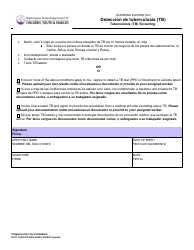DCYF Form 15-820 Tuberculosis (Tb) Screening - Washington (English/Spanish), Page 2