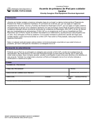Document preview: DCYF Formulario 15-827 Acuerdo De Prestamo De Ipad Para Cuidador Familiar - Washington (Spanish)