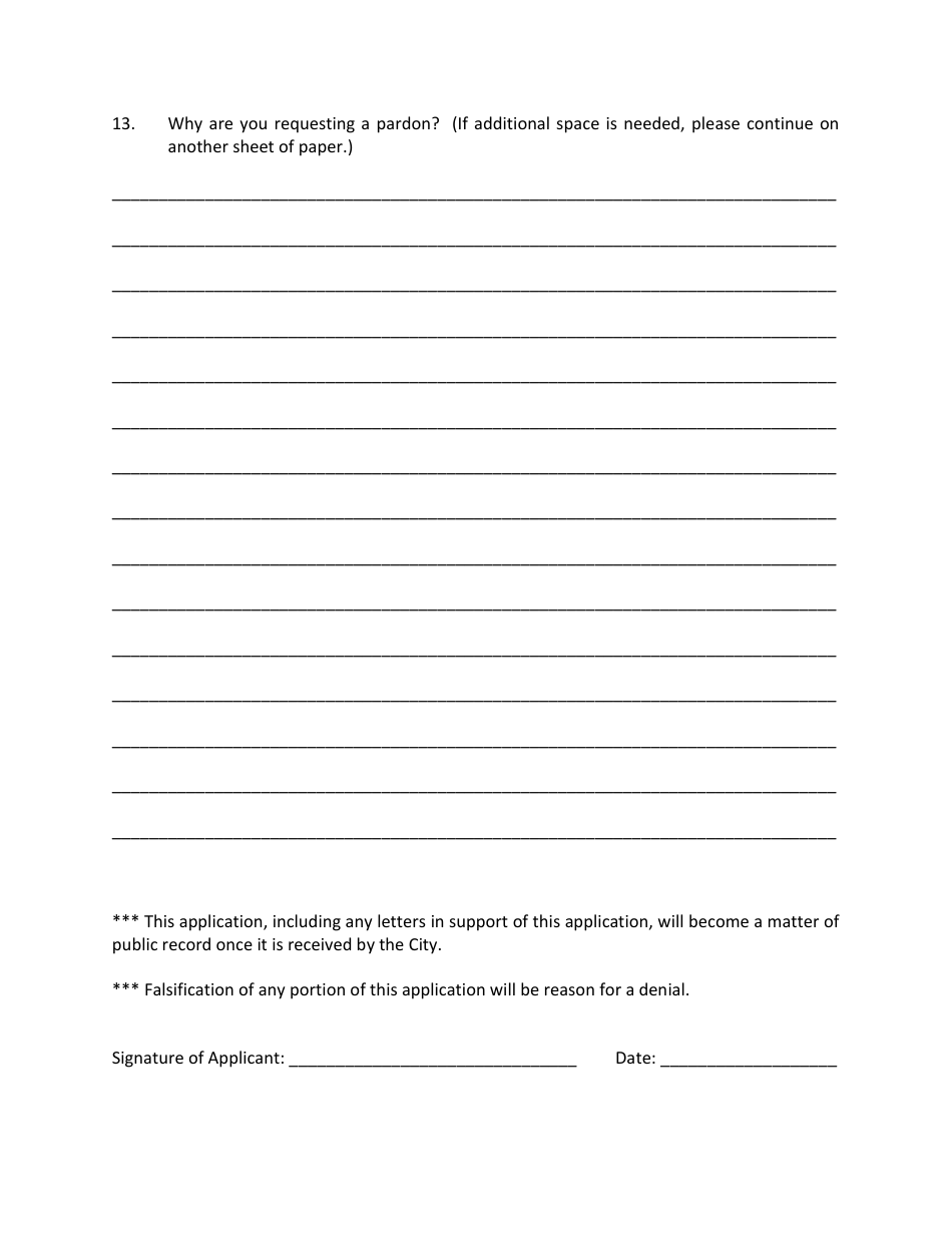 Mayoral Pardon Application - City of Linkoln, Nebraska, Page 4