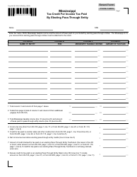 Form 80-161 Mississippi Tax Credit for Income Tax Paid by Electing Pass-Through Entity - Mississippi