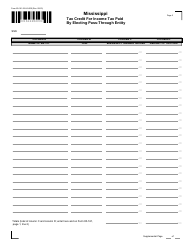 Form 80-161 Mississippi Tax Credit for Income Tax Paid by Electing Pass-Through Entity - Mississippi, Page 2