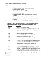 Community-Based Adult Services (Cbas) Change of Ownership Application Instructions - California, Page 2
