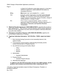 Community-Based Adult Services (Cbas) Change of Shareholder Application Instructions - California, Page 3