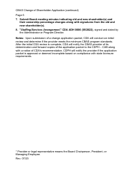 Community-Based Adult Services (Cbas) Change of Shareholder Application Instructions - California, Page 5