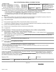 Form PS2005 Application for Disability Parking Certificate - Minnesota, Page 2