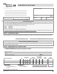 Document preview: Forme EQ-6351 Confirmation DES Frais De Garde - Quebec, Canada (French)