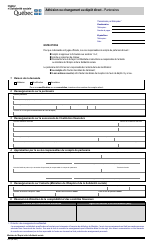 Document preview: Forme 2537 Adhesion Ou Changement Au Depot Direct - Partenaires - Quebec, Canada (French)