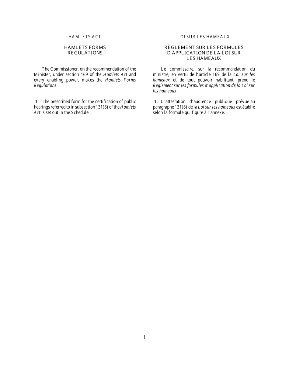 Section 1 Hamlets Act Certification of Public Hearing - Northwest Territories, Canada (English / French), Page 3