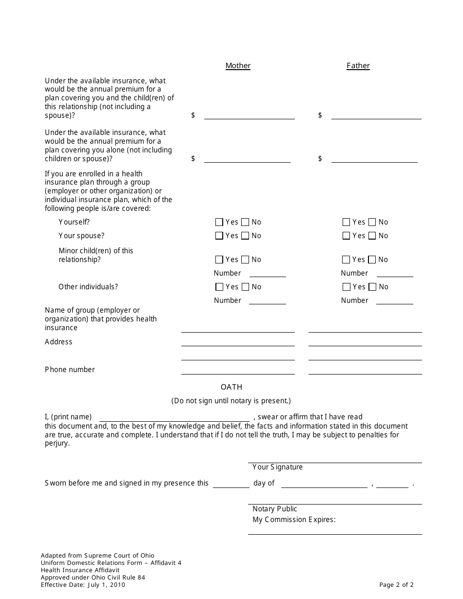 Application for Parental Rights  Responsibilities - Cuyahoga County, Ohio, Page 16