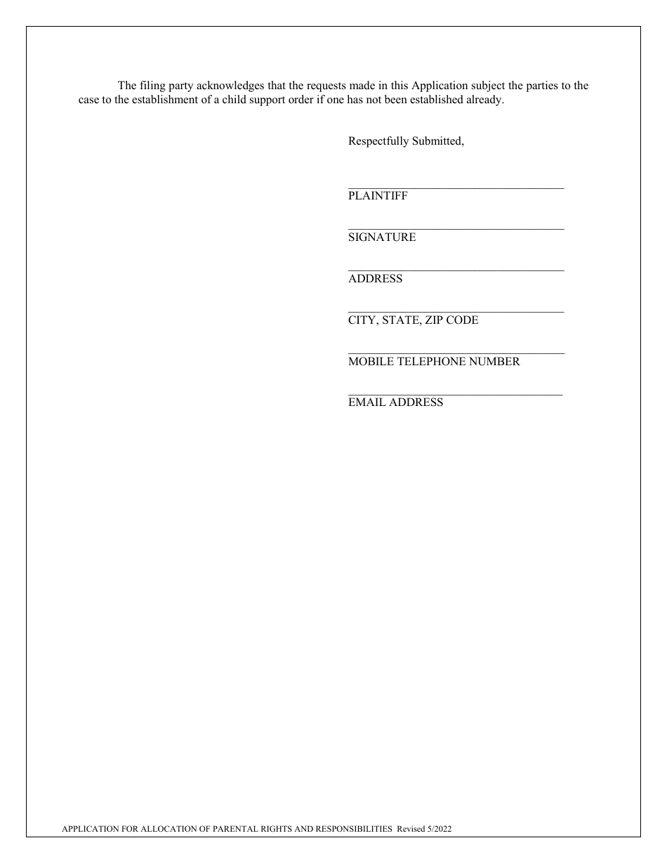 Application for Parental Rights  Responsibilities - Cuyahoga County, Ohio, Page 6