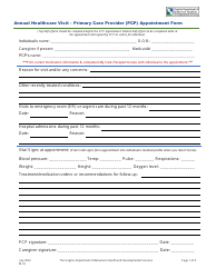 Form W-10 Annual Healthcare Visit - Primary Care Provider (Pcp) Appointment Form - Virginia
