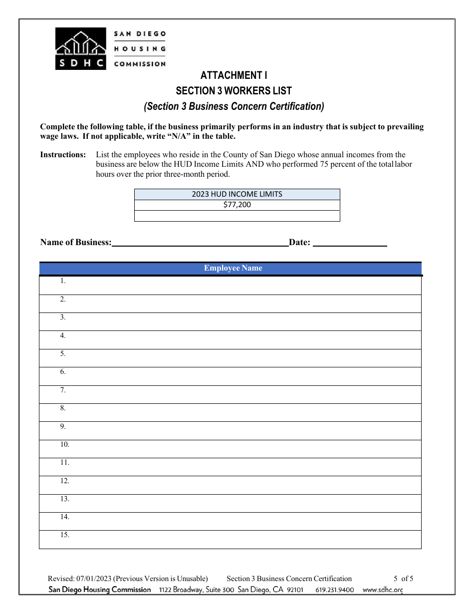 Section 3 Business Concern Certification - City of San Diego, California, Page 5