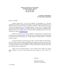 Document preview: Certificate of Dissolution for Non-stock Corporation - Delaware