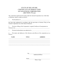 Certificate of Dissolution for Non-stock Corporation - Delaware, Page 3