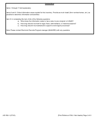 Form AID502-1 Information Systems Inventory, Page 2