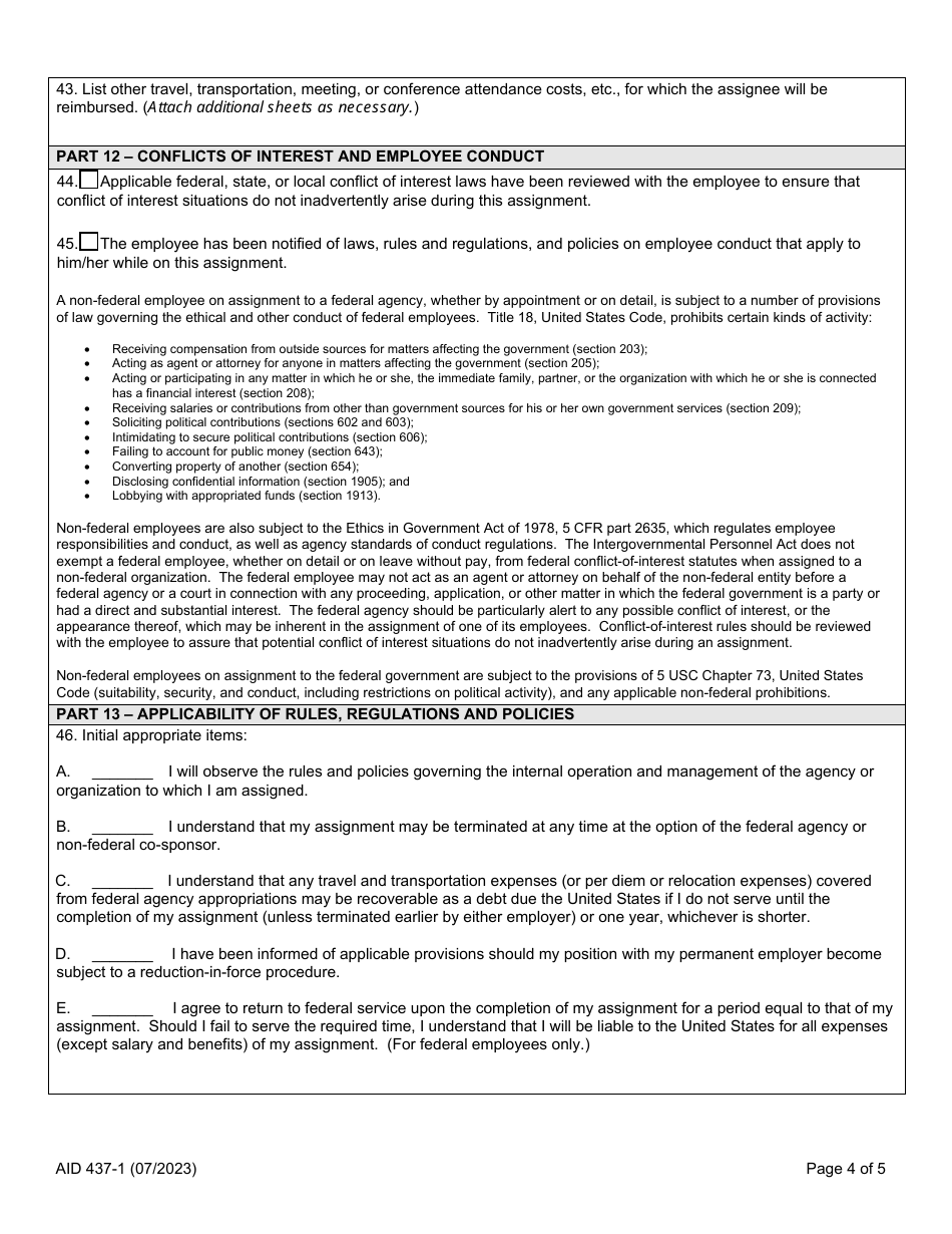 Form AID437-1 - Fill Out, Sign Online and Download Fillable PDF ...