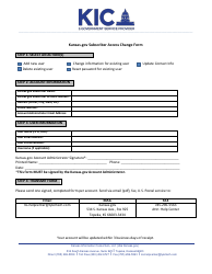 Document preview: Egovernment Services Subscriber Access Change Form - Kansas