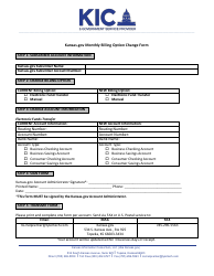 Document preview: Egovernment Services Monthly Billing Option Change Form - Kansas