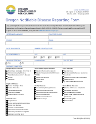 Document preview: Form 3191 Oregon Notifiable Disease Reporting Form - Oregon