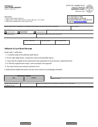Document preview: Form JD-CL-51 Affidavit of Lost Bond Receipt - Connecticut