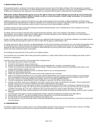 State Form 56490 State Buildings and Land Use Policy, Application, and Agreement Commercial Film and Photography Application and Agreement (Motion Picture Production/Audio Production/Commercial Photography) - Indiana, Page 2
