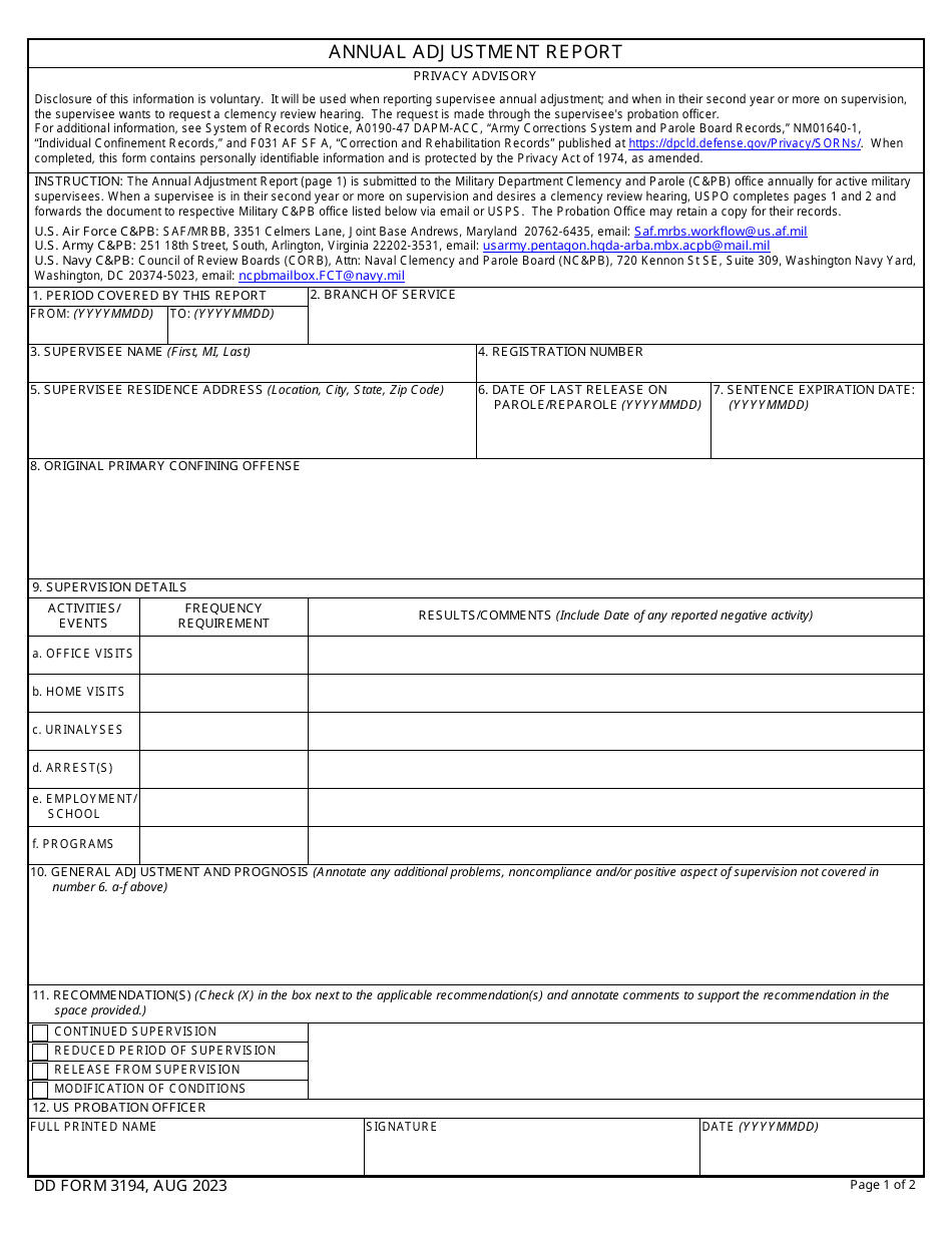 DD Form 3194 Fill Out Sign Online And Download Fillable PDF dd-form-3194-fill-out-sign-online-and-download-fillable-pdf