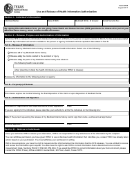 Document preview: Form 6700 Use and Release of Health Information Authorization - Texas