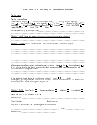 Document preview: Pre-construction Project Information Form - Nebraska