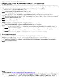 Form DOT TR-0411 Encroachment Permit Application Checklist - Traffic Control - California, Page 2