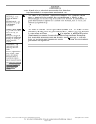 Form SC-5200V Answer and Counterclaim (Small Claims) - Wisconsin (English/Spanish), Page 2
