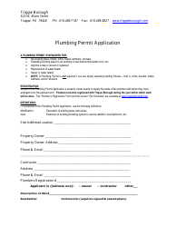 Document preview: Plumbing Permit Application - Trappe Borough, Pennsylvania
