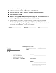 Residential Roof Permit Application - Trappe Borough, Pennsylvania, Page 2