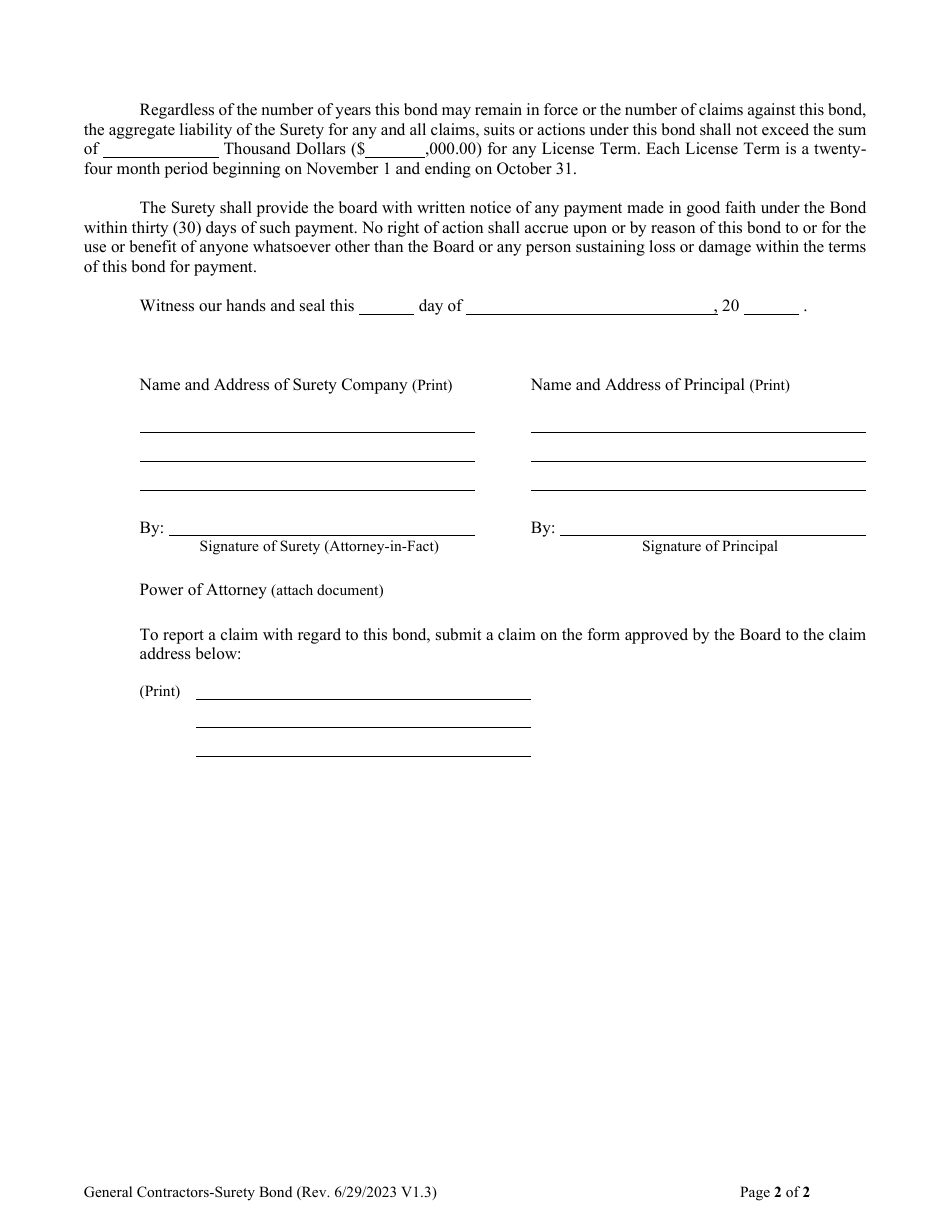 Surety Bond for General Contractors - South Carolina, Page 3