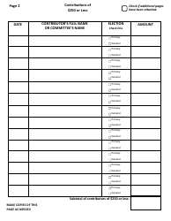 Official Form F-7 State of West Virginia Campaign Financial Statement (Long Form) - West Virginia, Page 2