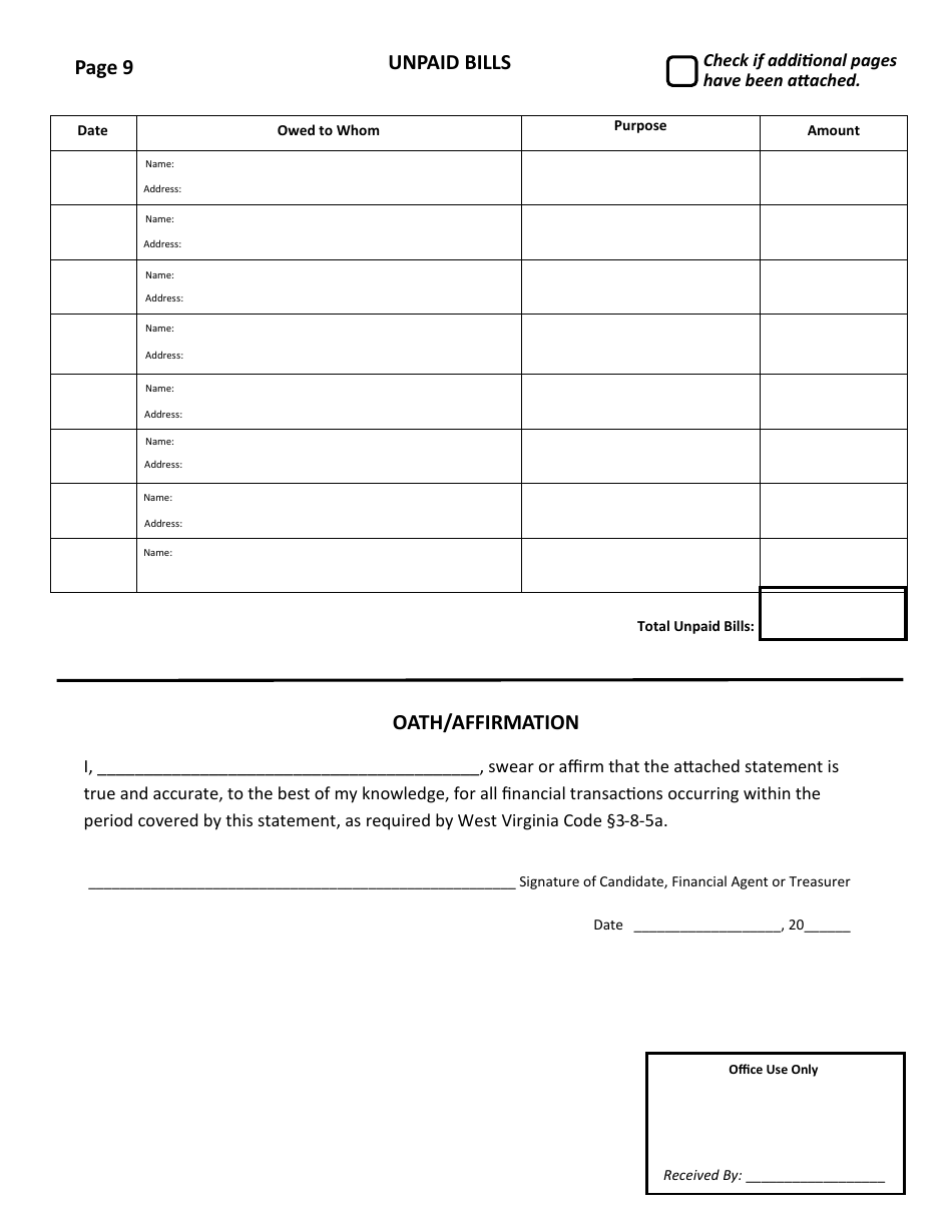 Official Form F-7 Download Printable PDF or Fill Online State of West ...