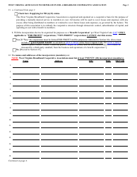 Form CBD-1 West Virginia Articles of Incorporation for a Broadband Cooperative Association - West Virginia, Page 3