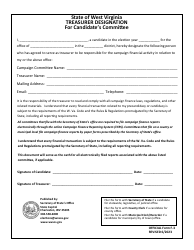 Document preview: Official Form F-3 Treasurer Designation for Candidate's Committee - West Virginia