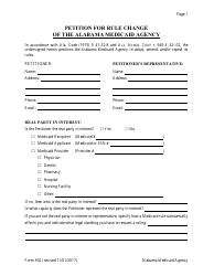 Form 902 Petition for Rule Change - Alabama