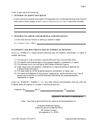 Form 902 Petition for Rule Change - Alabama, Page 2