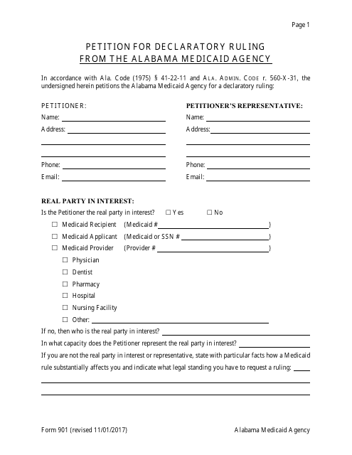 Form 901 Petition for Declaratory Ruling - Alabama