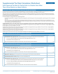 Document preview: Form 50-856-A Supplemental Tax Rate Calculation Worksheet - Voter-Approval Tax Rate for Taxing Units in a Disaster Area Other Than School Districts or Water Districts - Texas, 2024
