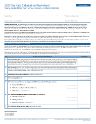 Document preview: Form 50-856 Tax Rate Calculation Worksheet - Taxing Units Other Than School Districts or Water Districts - Texas, 2023